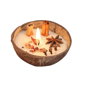 Belle bougie de noix de coco de haute qualité pour la Saint-Valentin cadeau bougie de cadeau de Noël en noix de coco du Vietnam - Product Image 5