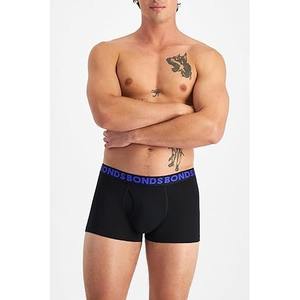Men's Classic <b>Boxer</b> Briefs 3-Pack Mid-Rise Underwear Knitted Cotton-Blend Anti-Bacterial Breathable Everyday Comfort <b>Black</b> - Product Image 4