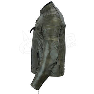 Veste de moto en cuir coupe étroite à vendre Veste de course de moto personnalisée de qualité supérieure - Product Image 3