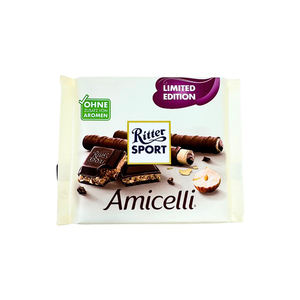 Rouleaux au chocolat et aux noisettes Amicelli Rouleaux de gaufrettes fourrés à la crème recouverts de chocolat lisse, 125g - Product Image 2