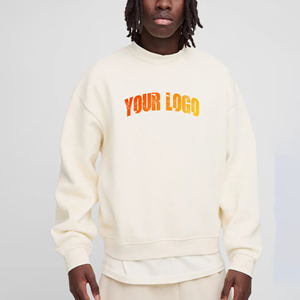 Sweat-shirt à col rond surdimensionné personnalisé pour hommes 100% coton pull à épaules tombantes style tenue décontracté sweat-shirt pour hommes - Product Image 6