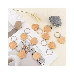 พวงกุญแจไม้พร้อมห่วงโลหะทรงกลมดีไซน์ตามสั่ง100% พวงกุญแจไม้คุณภาพสูงสั่งทำคุณภาพสูง - Product Image 6