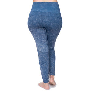 Leggings de lavage à l'acide de qualité supérieure pour les femmes de couleur personnalisée de conception populaire d'usine pour les pantalons de Yoga de forme physique de taille haute - Product Image 2