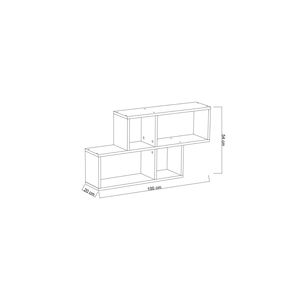 Étagère murale décorative en bois moderne Ernie, fabriquée à la main en Turquie, fabricant local, acier inoxydable ANTHRACITE, quatre murs - Product Image 1