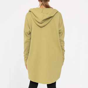 Private Label <b>Longline</b> Hoodie for <b>Women</b> Custom Design OEM <b>Fleece</b> Pullover Oversized Style Cotton Blend Eco-Friendly for Winter - Product Image 4