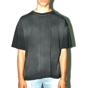 เสื้อยืดสีดำสำหรับผู้ชายฟิตเนสเสื้อยืด280gsm พิมพ์ลาย DTG สีดำซีดกันแดดสั่งได้ - Product Image 1