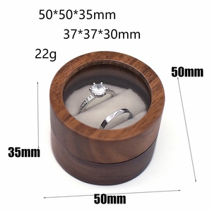 Boîte de rangement pour bijoux en bambou personnalisée pour alliances, avec capacité sur mesure pour bagues et boucles d'oreilles, boîte cadeau - Product Image 4