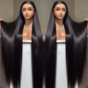 Perruque en cheveux humains vierges avec dentelle frontale HD 13x6, alignement lisse des cuticules, ligne de cheveux pré-épilée et volume naturel complet - Product Image 1