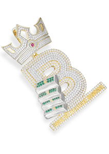 จี้เพชรโมอิสซาไนต์ทรงน้ำตกสุดหรู สำหรับผู้นำแห่งโชคลาภ ชุบทอง 14k และโรเดียม เหมาะสำหรับงานปาร์ตี้ - Product Image 3