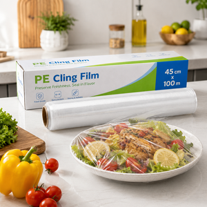 Película Adhesiva de PE Impresa Personalizada, 45cmx100m, 18 Micras, Grado Alimenticio, Rollo de 300m para Ropa de Cama y Embalaje, Envoltura Retráctil OEM - Product Image 5