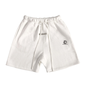 Vente en gros de shorts sportifs pour hommes 100% coton pantalon de survêtement en limousine fermeture à la taille élastique couleur avoine foncé clair et extensible - Product Image 6