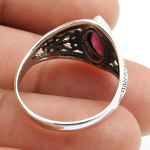 Fabuleux Look Naturel Grenat Gemstone 925 Sterling Silver Marquise Forme Anneau Bijoux Faits À La Main Pour Les Exportateurs De Fiançailles fournisseur - Product Image 5