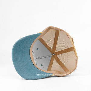 Parches tejidos en sombreros de camionero de 6 paneles de pana Gorra deportiva de pana de alta calidad Sombreros de camionero con logotipo personalizado - Product Image 6