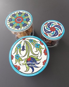 Juego de tarros acrílicos con tapa de madera con incrustaciones de madreperla Bandeja de servicio de regalo multiusos de calidad premium y tarros de almacenamiento - Product Image 2