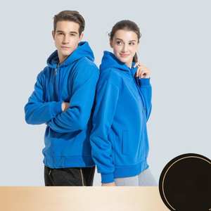 High Quality Manufacturer Low MOQ Unisex Zipper-Up Oversized Winter Embroidered 100% Cotton Custom Print <b>Hoodie</b> with Your Logo - Product Image 5