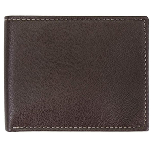 <b>Men's</b> Genuine Leather Slim <b>Wallet</b> With Striped Lining Fold Closure Card Holder Short Length Minimalist Design - Product Image 4