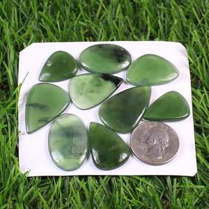 3A + alta calidad 100% Natural verde nefrita Jade cabujón suelto piedras preciosas para la fabricación de joyas uso a precios asequibles OEM a granel - Product Image 1