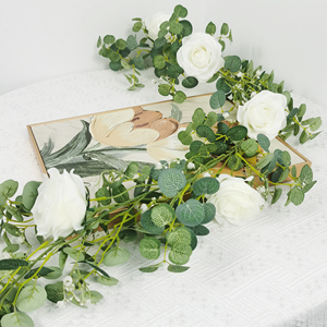Venta directa de fábrica <span class=keywords><strong>plantas</strong></span> <span class=keywords><strong>artificiales</strong></span> realistas 2M aliento de bebé hoja de dinero vid rosa para decoración de boda decoración del hogar - Product Image 4
