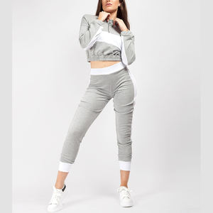 Ropa de fitness y yoga Tallas grandes Conjunto de chándal para mujer Top corto personalizado Sudadera con pantalones Trajes Gimnasio Fitness Chándal - Product Image 5