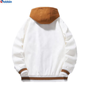 Custom High Quality <b>Men's</b> Baseball Letterman Varsity Jacket New Trendy All-Match Student <b>Hooded</b> Winter <b>Coat</b> Canvas Fabric - Product Image 2