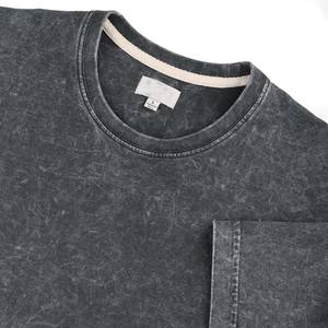 Vente en gros 100% coton respirant couleur Pure marine t-shirt personnalisé impression broderie col rond manches courtes t-shirts - Product Image 4