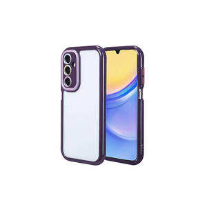 Coque en silicone violet foncé pour Samsung Galaxy A15 avec bord coloré, conçue pour une protection optimale de l'appareil photo - Product Image 1