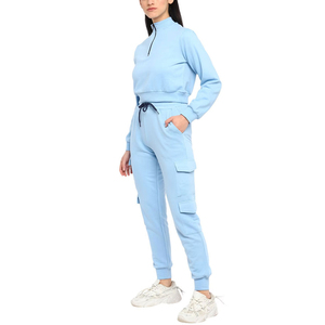 Survêtements à capuche solides pour femmes de la saison d'été Survêtements en coton et polyester confortables et lourds pour femmes - Product Image 2
