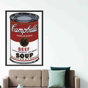 Elegant Printed Canvas: Modern Campbells Soup Artwork for Kitchen Decor,Black <b>Framed</b> - Product Image 1