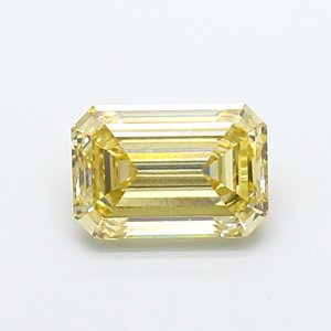 Diamante Cultivado en Laboratorio, Color Amarillo Claro Fantasía, 1.48ct, VS1, Esmeralda - Product Image 1