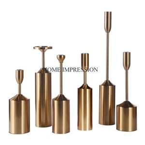 Premium nouveauté élégant bougeoir taille différente or Rose poli métal bougeoirs Simple plaine conception chandelier - Product Image 1