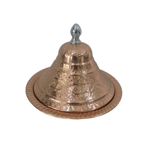 Vente chaude aluminium et fer luxe forme ronde Tajeen avec couvercle et Ghundi F354 cuivre finition Antique à la main - Product Image 2