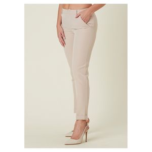 Pantalones ajustados italianos a medida para todas las estaciones Bistretch para mujer con bolsillos Botón de pierna recta Cremallera Frontside Diferentes colores - Product Image 3