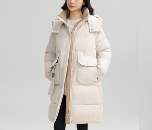 Shoulder Straps Decoration <b>Women's</b> <b>Lightweight</b> Hooded Short Winter Puffer <b>Jacket</b> Waterproof Eco-Friendly Reversible Raw - Product Image 1