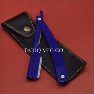 Alta calidad 2023 mango de madera corte garganta peluquero maquinilla de afeitar plegable hoja única Acero inoxidable logotipo personalizado Color - Product Image 6