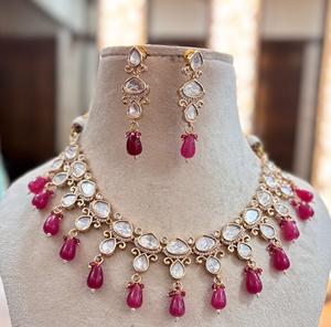 Traditional <b>Gold</b> Plated Moissanite and Kundan <b>Set</b> Premium Quality Kundan <b>Set</b> Amazing Quality With <b>Earrings</b> For Wedding - Product Image 3