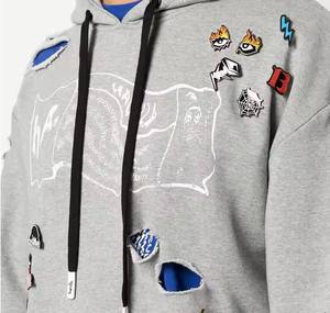 Sweats à capuche à épaules tombantes en coton mélangé confortable au design moderne avec service OEM Low quantité minimale de commande Made Pakistan For Men In Cheap Rate - Product Image 1