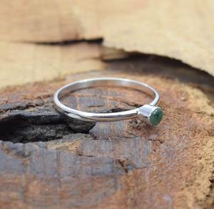 Bague émeraude pierre précieuse bijoux pour femmes argent Boho Style bijoux 925 argent Sterling tendance bague faite à la main cadeau pour elle - Product Image 3