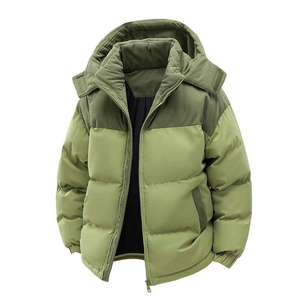 Vestes d'hiver chaudes pour hommes, logo personnalisé, fermeture éclair, veste à bulles, polyester de haute qualité, surdimensionnée, streetwear tendance, vestes pour hommes - Product Image 1