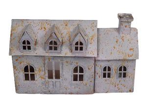 CASA DE PÁJAROS DECORACIÓN Casa de hojalata decorativa navideña de metal galvanizado de una sola capa para decoración del hogar interior o exterior - Product Image 2