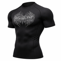 T-shirt de sport à compression pour homme, coupe slim, respirant, écologique, séchage rapide, manches courtes, dernière tendance, vente chaude, 180