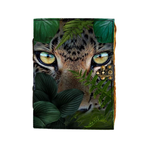 Cuaderno de diario de cuero genuino con estampado de tigre Vintage clásico, papel con hebilla envejecida, elegante, uso Personal de oficina - Product Image 1