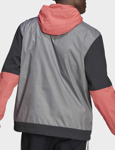Haute qualité couleur unie bloc à capuche imperméable respirant matelassé avant Logo personnalisé extérieur coupe-vent veste unisexe hommes 300g - Product Image 2