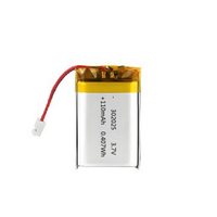 Batterie LiPo 3.7V 110mAh 302025, rechargeable, polymère de lithium, certifiée CE, protection PCM intégrée, 500 cycles de charge, fournie par l'usine
