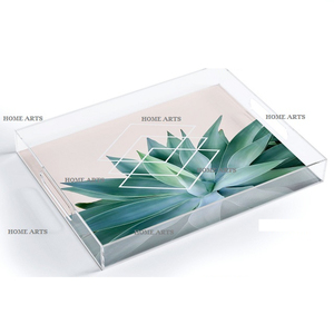 Plateau de service alimentaire en acrylique fait main, design tendance, forme rectangulaire, pour accessoires d'hôtel - Product Image 5