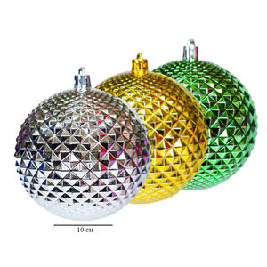 ชุดเครื่องประดับตกแต่งคริสต์มาสรูปทรงลูกบอลพลาสติกคุณภาพสูง ขนาด 10 ซม. 6 ชิ้น คละสี - Product Image 5