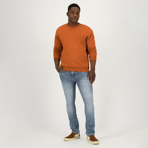 Suéter de invierno con logotipo personalizado para hombre, Top de punto con letras Jacquard de manga larga y cuello redondo, Jersey de algodón sólido, prendas de punto OEM y ODM - Product Image 3