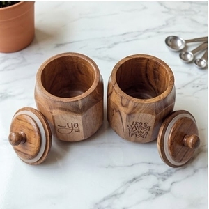 The handcrafted wooden <b>cookie</b> jar is a stylish storage container designed for <b>cookies</b>, candies, dry fruits, and snacks. - Product Image 3