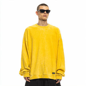 Men Acid Washed Sweatshirt Drop Shoulder Crew Neck Sweat Shirt Men's Winter Streetwear Vintage Wash Baggy Sweatshirts Mens - Product Image 5