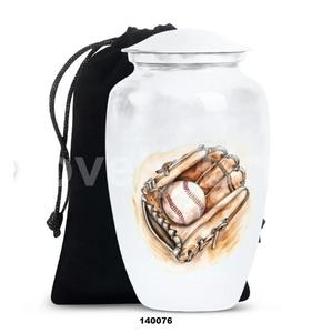 Urnas de cremación para adultos de aluminio de golf blanco para cenizas humanas con bolsa de terciopelo gratis - Product Image 2