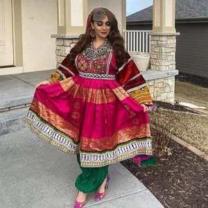 Vestido kuchi vintage étnico tribal, vestido Kuchi tradicional de fiesta Kuchi afgano/Pakistán multicolor vestido Kochi 3050 - Product Image 6